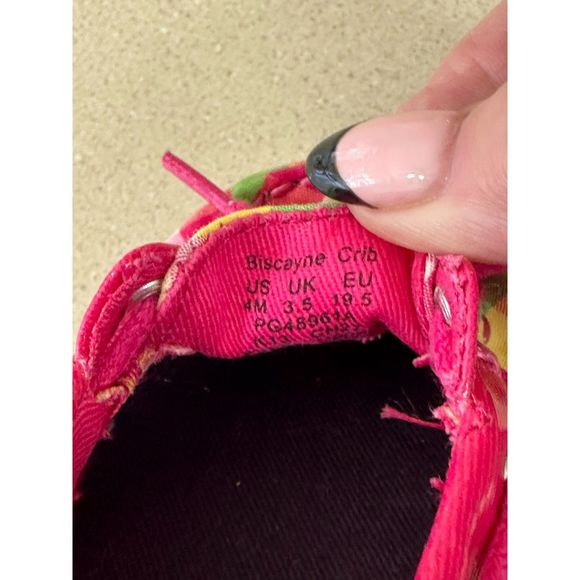 Sperry Biscayne Crib Madras Plaid Deck Shoes Todder, Size 4 - Picture 4 of 7